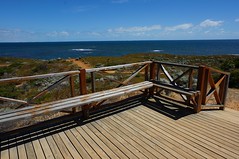 Bench at the lookout on Dynamite Bay