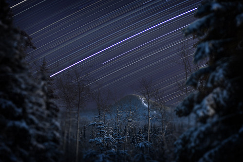 trees snow lightpainting canon stars 50mm 7d startrails fortsaintjames