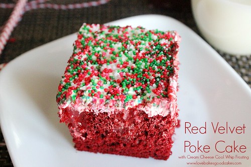 Red Velvet Poke Cake with Cream Cheese Cool Whip Frosting 4