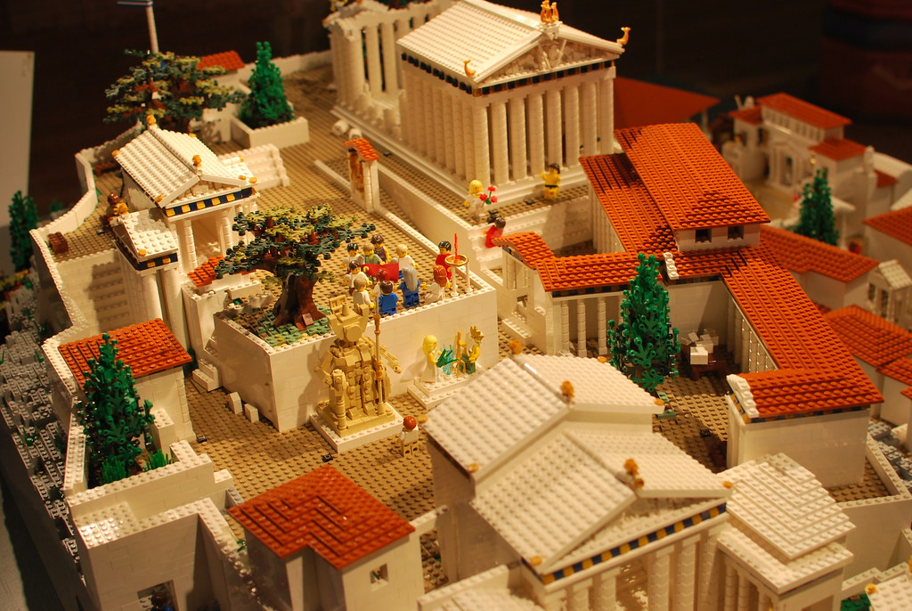 Photo showing a LEGO ridiculously-detailed acropolis.