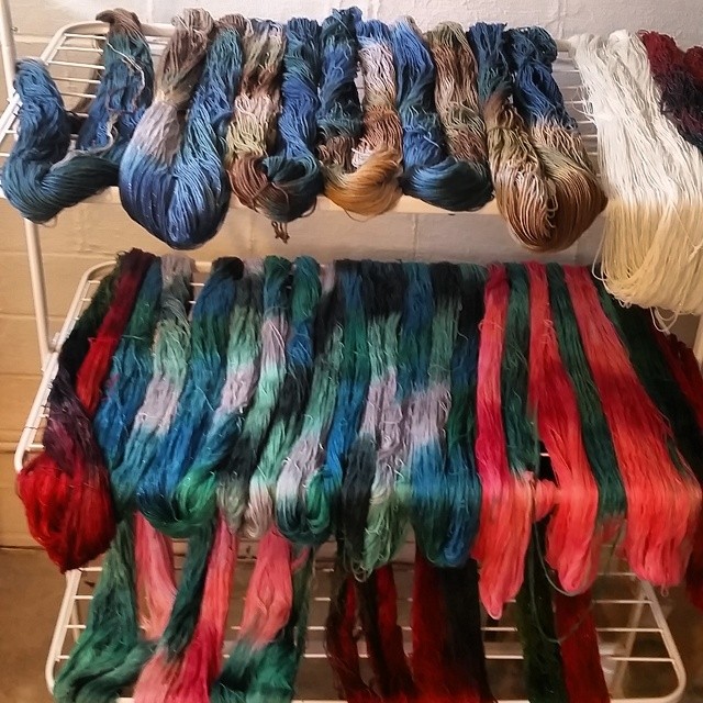 Busy getting ready for a show at River Colors on July 26! #destinationyarn #indiedyer #yarn #handdyedyarn #knit #knitting