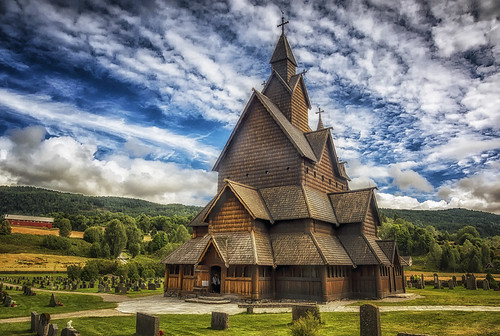 church bright blue contrast color colors colours colour clouds cloud graveyard green heaven architecture landscape light mountain monumental minolta norway outdoors outdoor panorama sony sky sun valley wimvandem viking vikingship heddal 250299faves