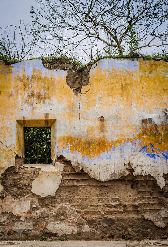 Crumbling Yellow Building Antigua