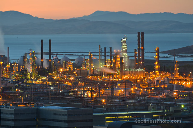 a view of Chevron’s refinery in Richmond, CA