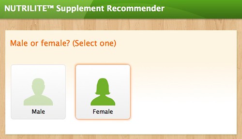 NUTRILITE® Supplement Recommender questions