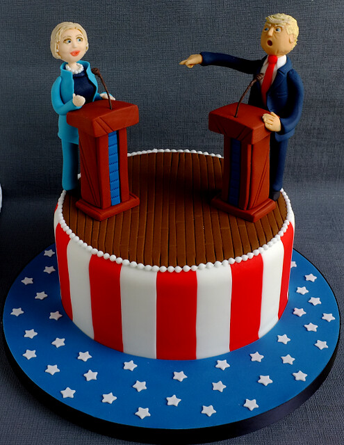 US Presidential Debate Cake by Lucia Lillis of Cake Story Ireland