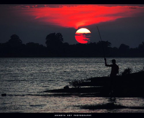 sunset river fisherman india canon twilight landscape kolkata westbengal chattisgarh silhouette