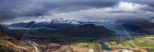 light newzealand panorama clouds rainbow pano panoramic queenstown remarkables fullrainbow