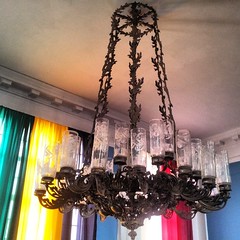 Chandelier and colors.