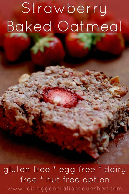 Strawberry Baked Oatmeal :: Gluten, Egg, + Dairy Free with Nut Free Option
