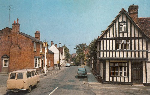 Hawks Mill Street, Needham Market old postcard 1960s