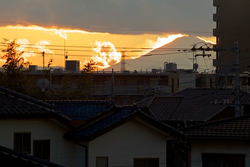 sunset orange japan mountfuji 日本 moriya 富士山 守谷 守山市