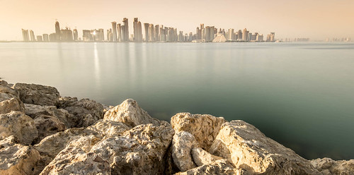 water landscape cityscape afternoon doha qatar miapark dohaskyline qatarliving westbayskyscrapers museumofislamicartpark