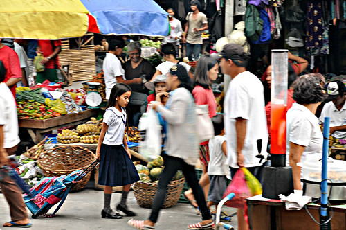 schoolgirl people market philippines polomolok palengke busy street