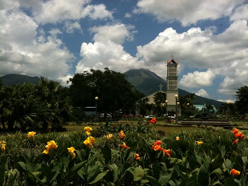 flowers church volcano costarica arenal