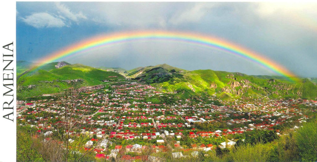 Panorama Postcard from Goris city, Armenia