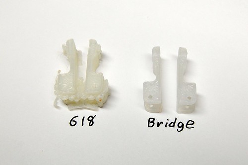 Comparison of Taulman 618 and Taulman Bridge as removed from printbed