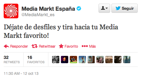 limpiar nacionalismo Enriquecer Media Markt España insulta a la Legión desde su cuenta de Twitter
