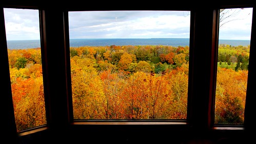county door autumn usa fall colors wisconsin america us view united lakemichigan states