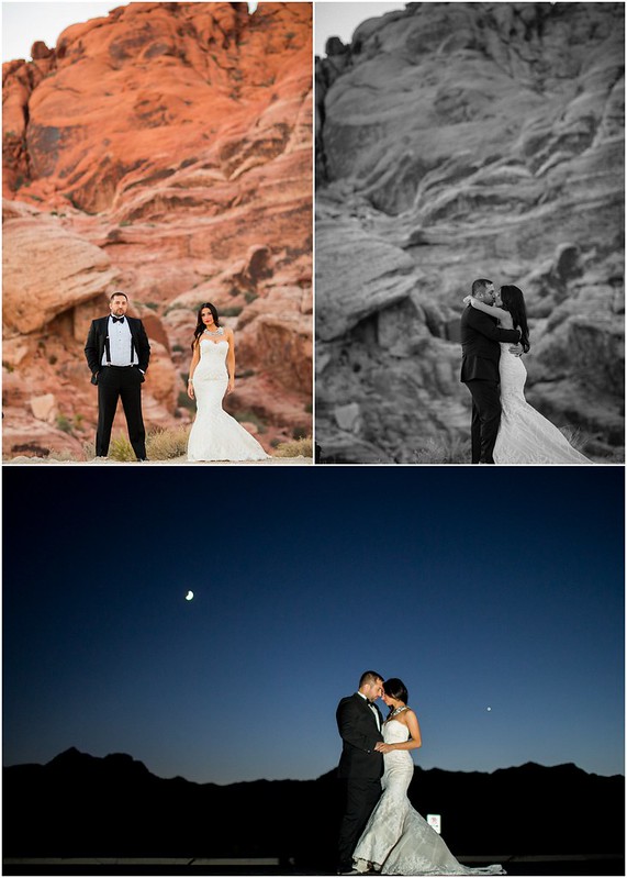 desert wedding, Albanian bride and groom, glamorous Vegas wedding