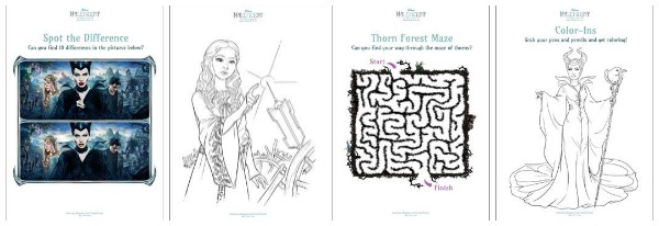 Maleficent Activity Sheets