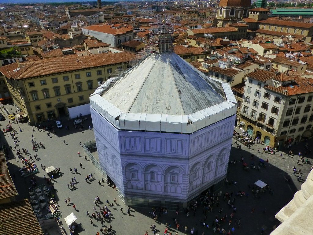 View of the Baptistry from the top of the Campanile
