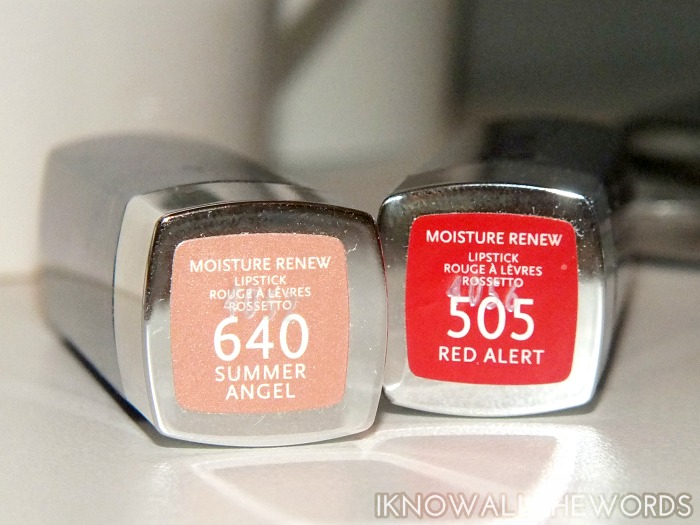 rimmel moisture renew lipstick- summer angel and red alert (1)