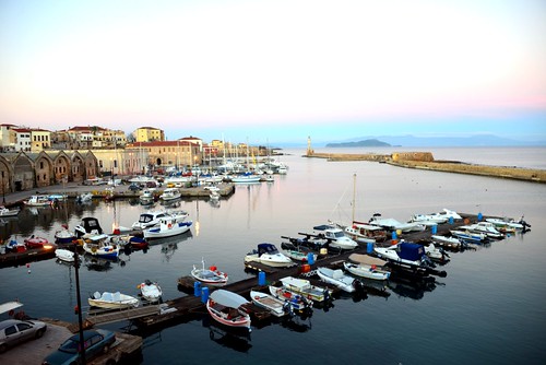 old sunrise hotel town view harbour january greece porto crete hania friday chania 2014 veneziano jan2014 10jan2014