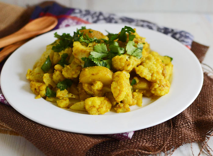 Aloo Gobi (Spiced Indian Cauliflower) via LittleFerraroKitchen.com