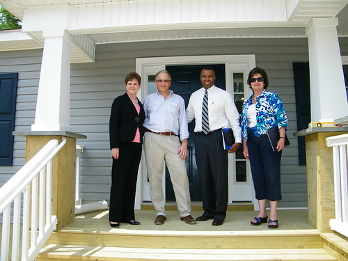 Deputy Secretary Krysta Harden, Hanover Habitat Executive Director Tim Bowring, Rural Development State Director Basil Gooden, Rural Development Housing Director for Virginia Anne Herring tour energy efficient homes constructed through a new partnership between USDA and The Hanover County Chapter of Habitat for Humanity.
