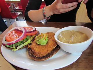 Santa Fe Burger with Potato and Gravy at Veggie Grill