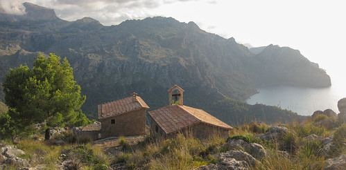 sea panorama mountain church bay spain chapel mallorca lamoladetuent