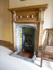 Lanhydrock. Victorian fireplace detail.