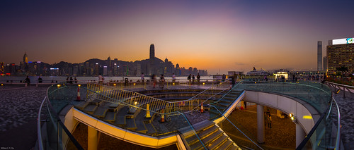 sunset panorama hongkong cityscape kowloon tsimshatsui