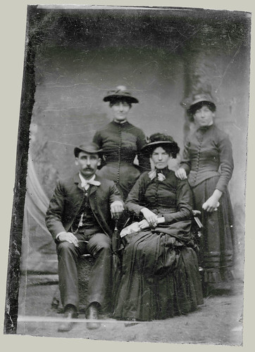 Tintype family of four