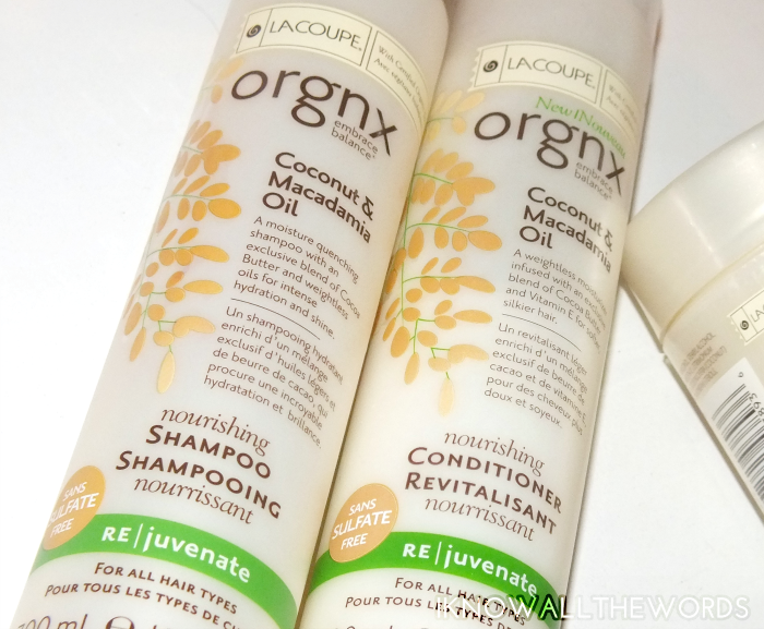 la coupe orgnx coconut & macadamia oil shampoo and conditioner