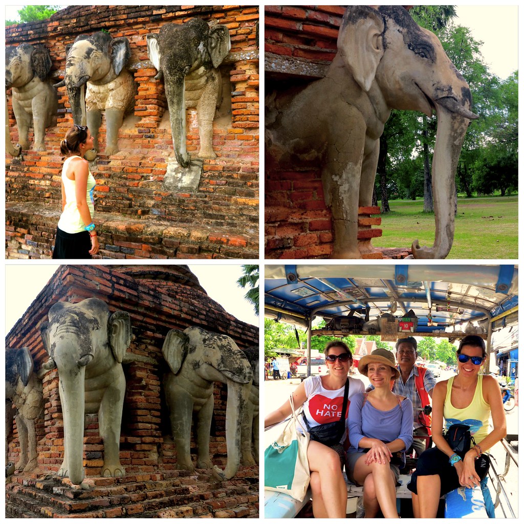 Templo elefantes sukhothai