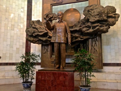 A statue of Ho Chi Minh greets you at his museum