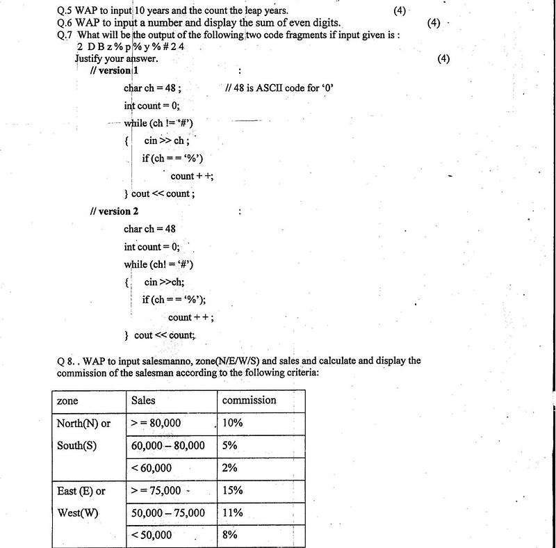 CBSE 2013 - 2014 Class 11 Half Yearly Question Papers – Computers