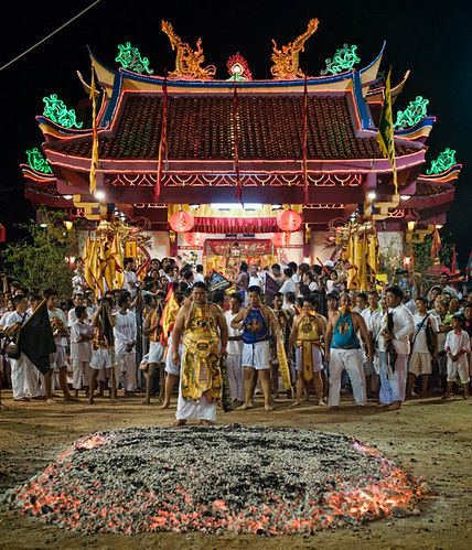 light people man festival night thailand fire nikon shrine religion chinese culture vegetarian phuket d3