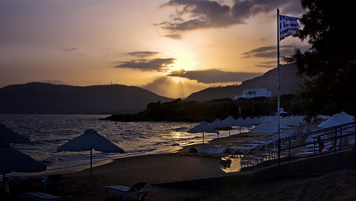 sunset sea beach flag greece pefkos rhodes hotshot ysplix
