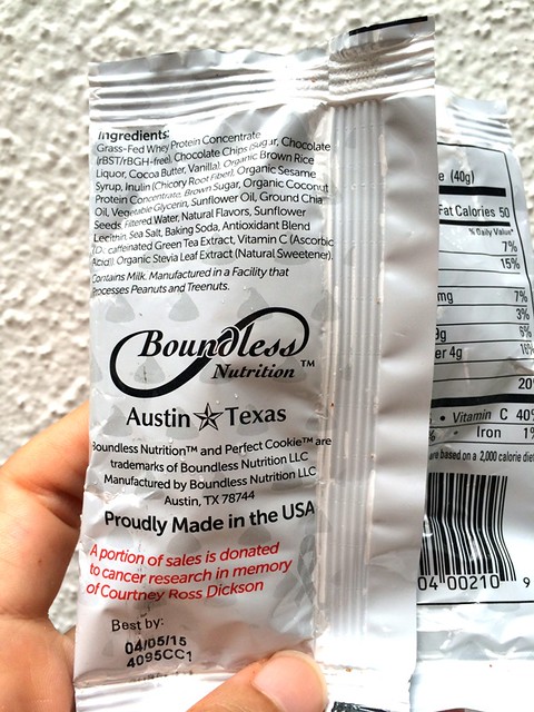 Boundless Nutrition - Perfect Cookie - Chocolate Chip REVIEW