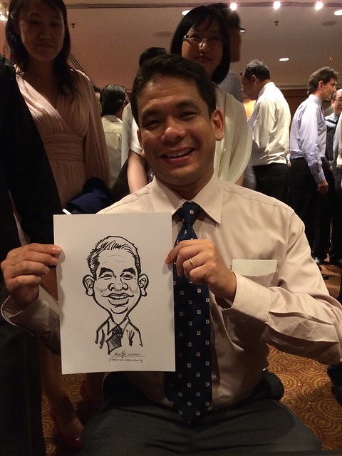 caricature live sketching for SATS PCEO Awards 2014