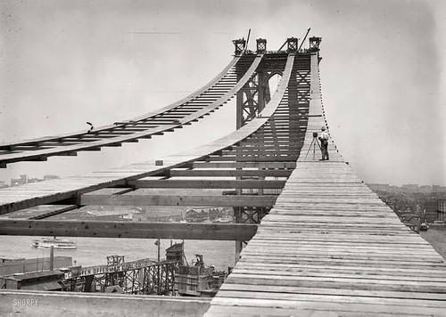 Construction of the Manhattan Bridge, 1908