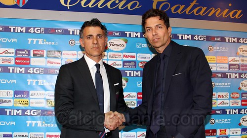 Il tecnico Pellegrino riconfermato dall'ad Cosentino nel dopo gara di Catania-Atalanta