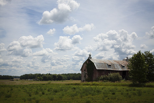 summer field wisconsin clouds barn rural farm country farmland