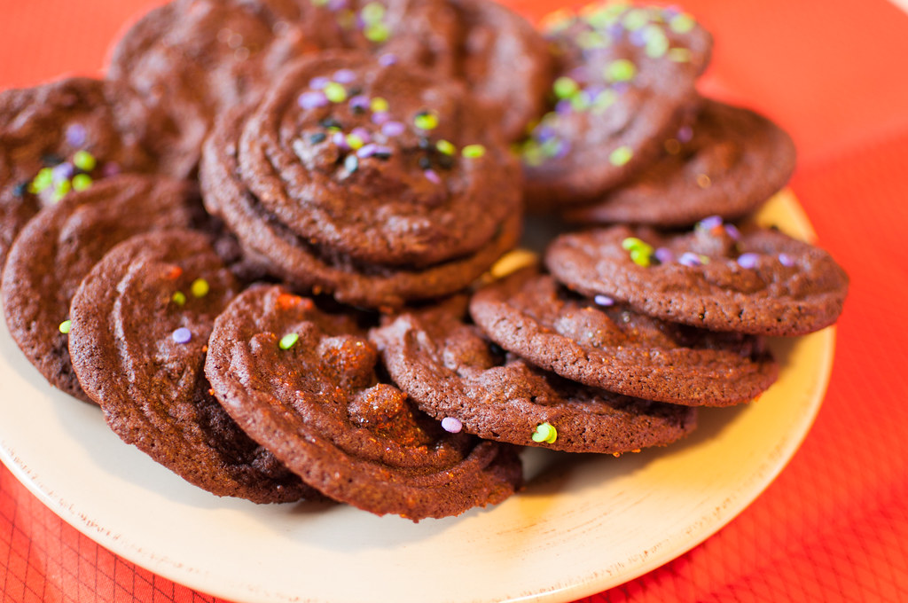 Halloween Triple Chocolate Pudding Cookies