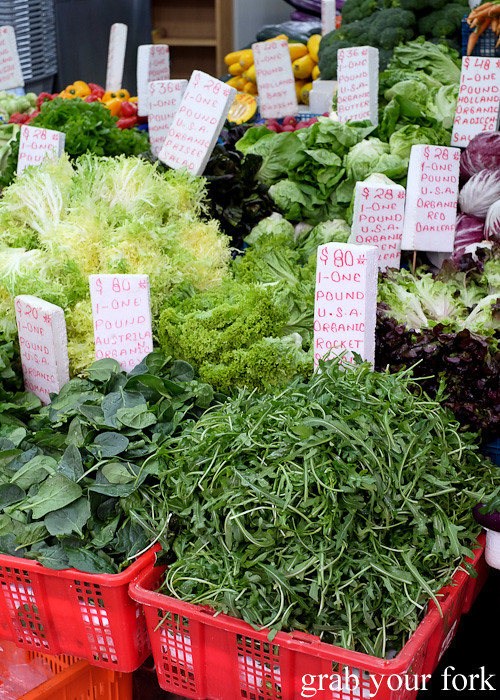 Imported salad vegetable greens from Australia, the USA and Holland at the Gage Street market in the Central district, Hong Kong