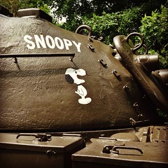 Snoopy on an M48 Patton Tank