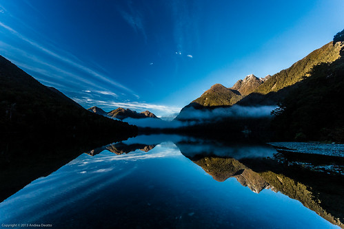 new morning blue mountain lake reflection nature dawn mirror peaceful zeland